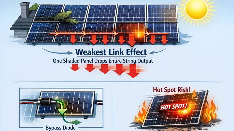 Güneş Paneli Gölgeleme Sorunu Ve Bypass Diyot Mantığı | 2026 Rehberi