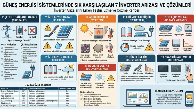 İnverter Arızaları Ve Çözümleri: En Sık Karşılaşılan 7 Hata (2026)