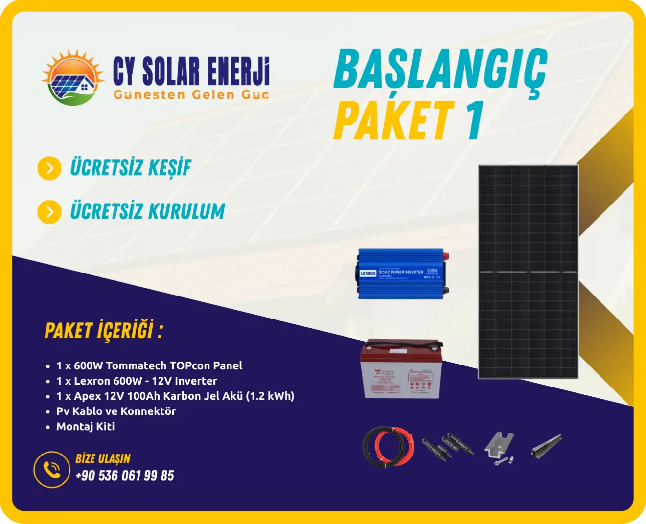Başlangıç Paket 1 | 600W Güneş Enerjisi Sistemi