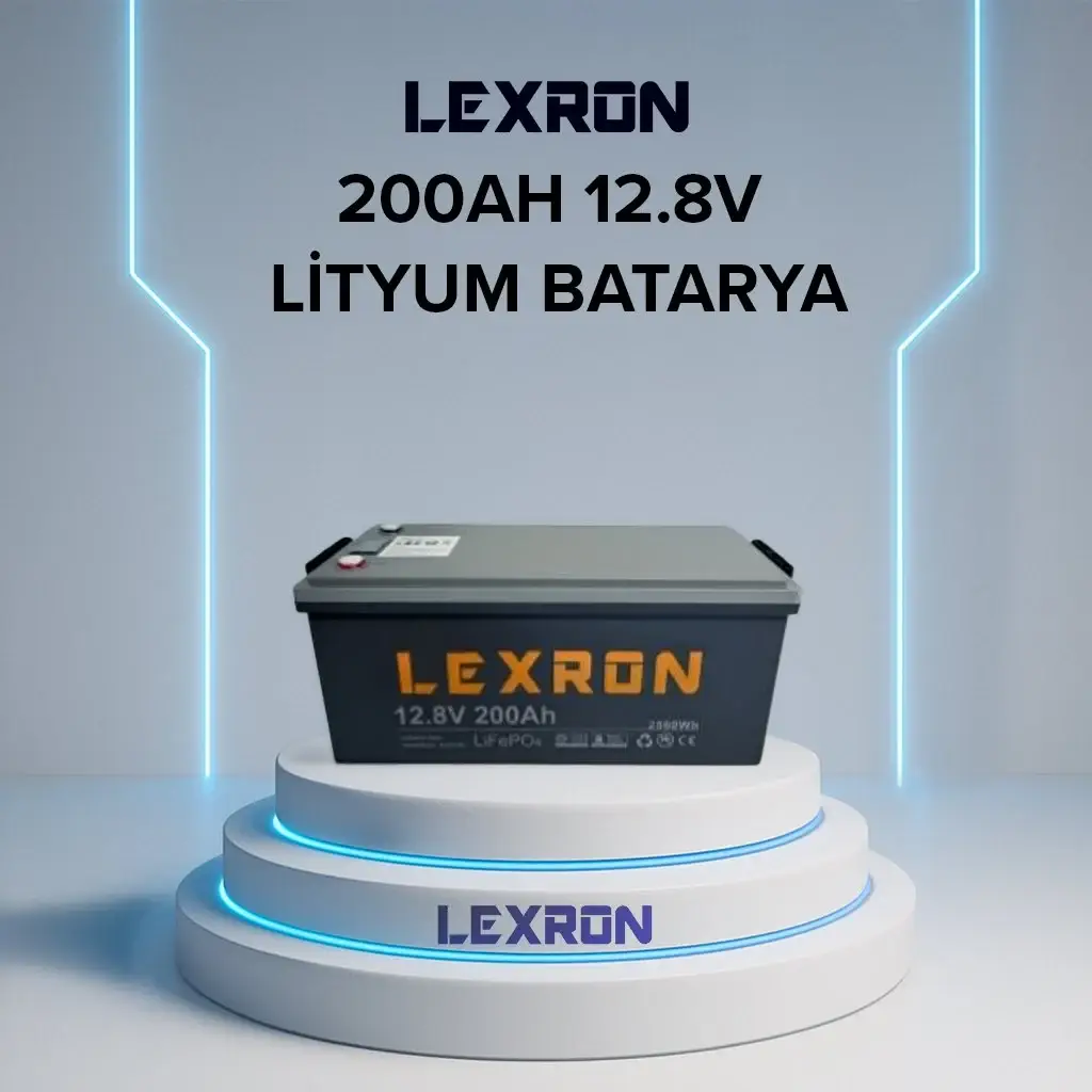 LEXRON 12.8V 200Ah LiFePO4 Lityum Batarya