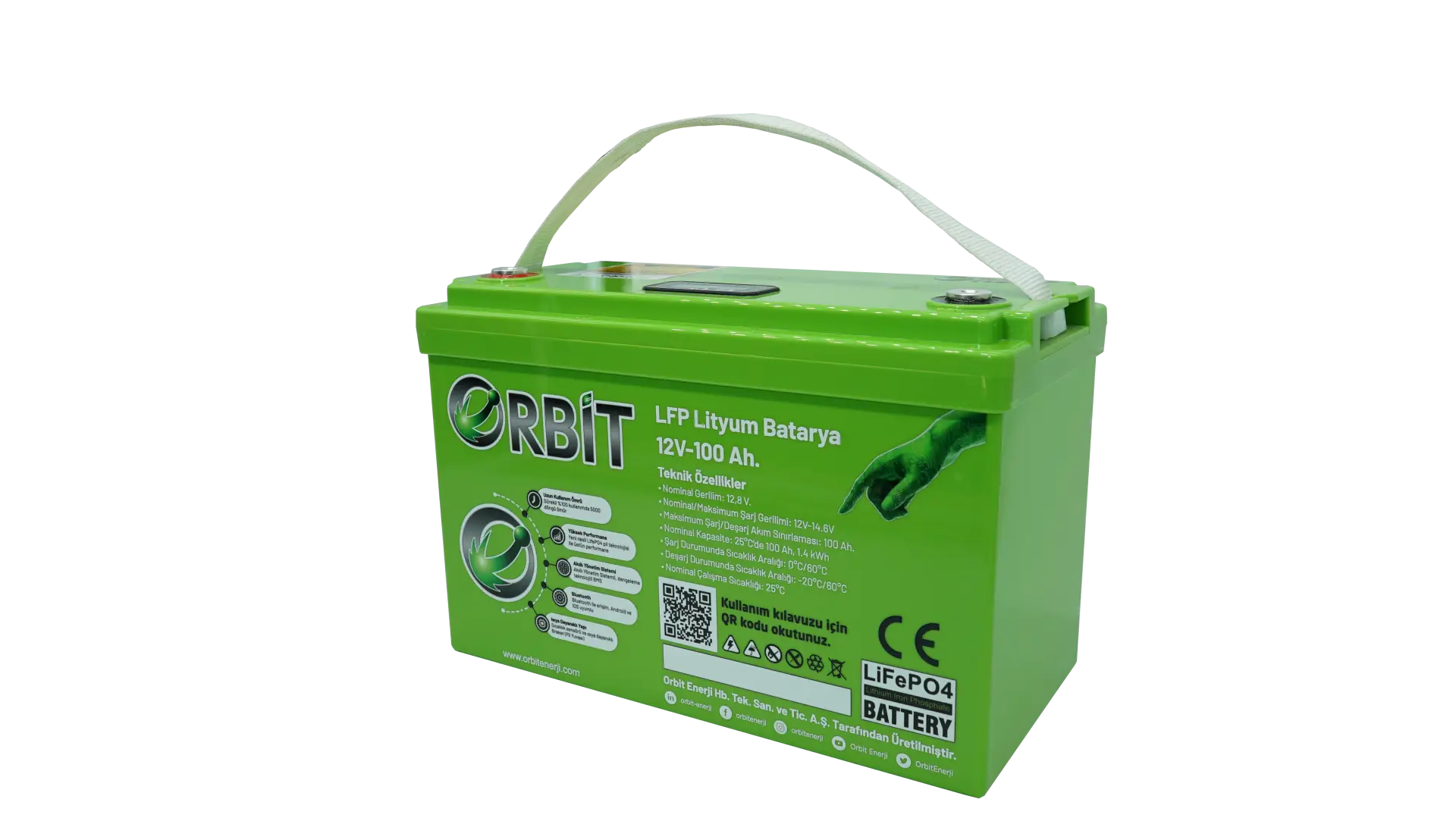 Orbit 12V 100Ah LiFePO4 Lityum Akü VP Serial