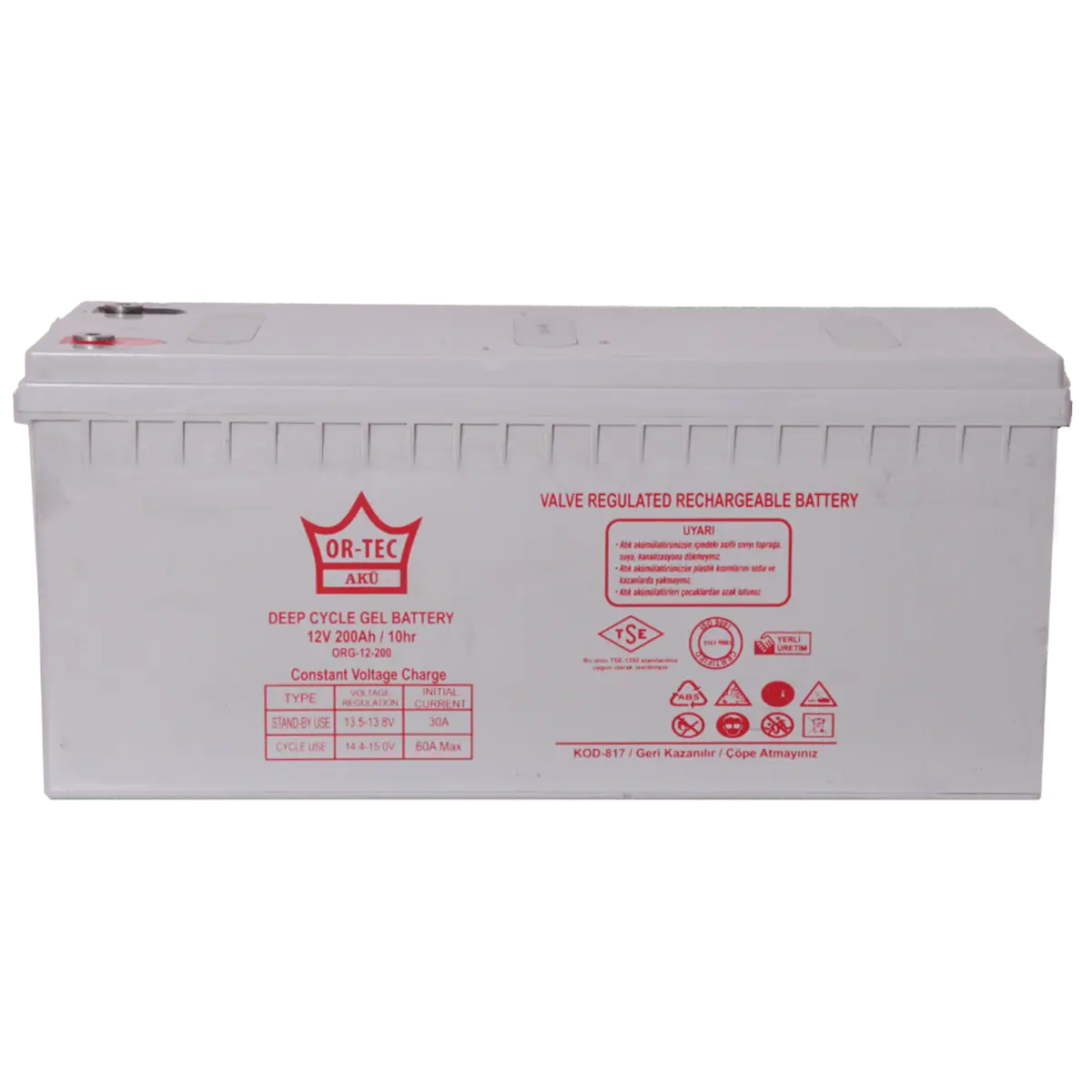 ORTEC 12V 200Ah Jel Akü