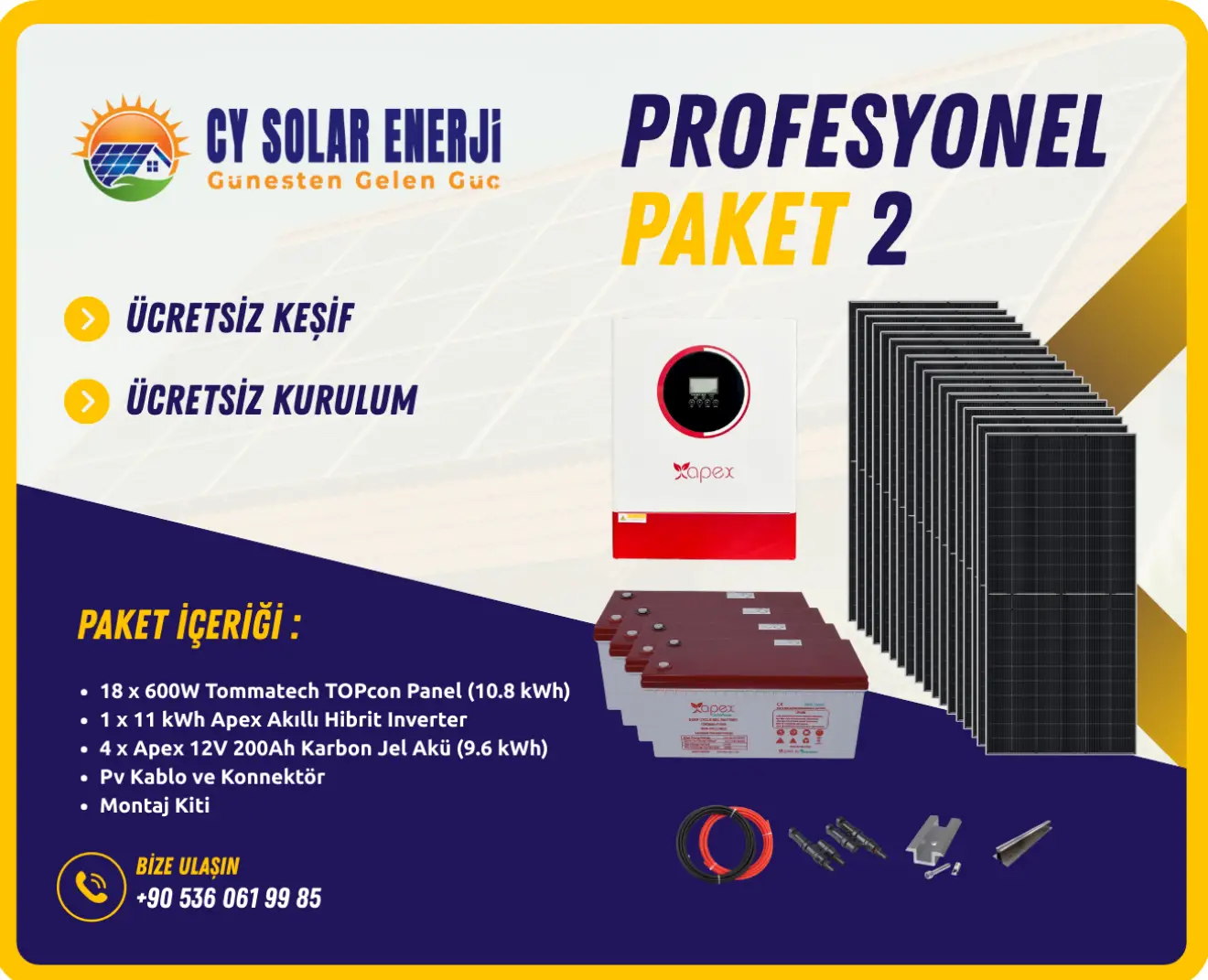 Profesyonel Paket 2 | 11 kWh Güneş Enerjisi Sistemi