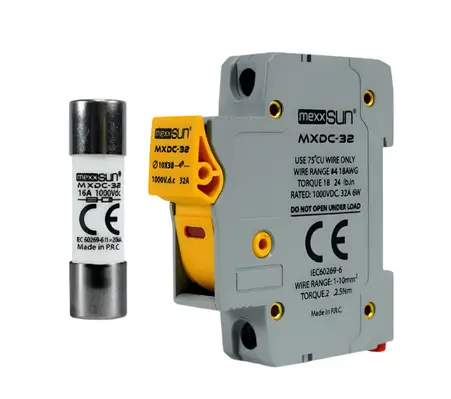 Mexxsun 32 Ah 1000 V DC Sigorta + Sigorta Yuvası 12 Adet