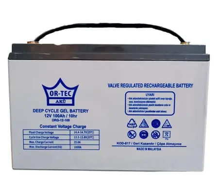 ORTEC 12V 100Ah Jel Akü