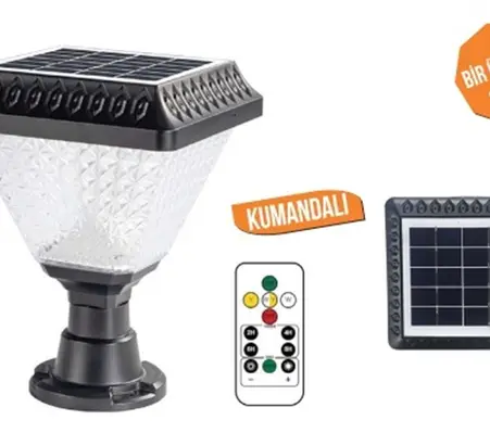 Voltek 50W Solar LED Duvar Tipi Bahçe Armatürü RGB | Kumandalı Renkli
